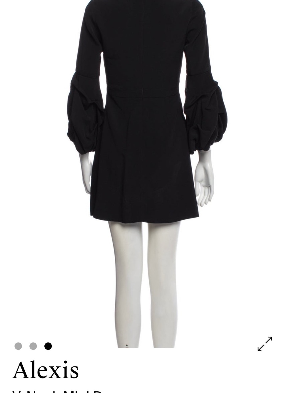 Alexis Black Mini Dress with Voluminous Puff Sleeves
